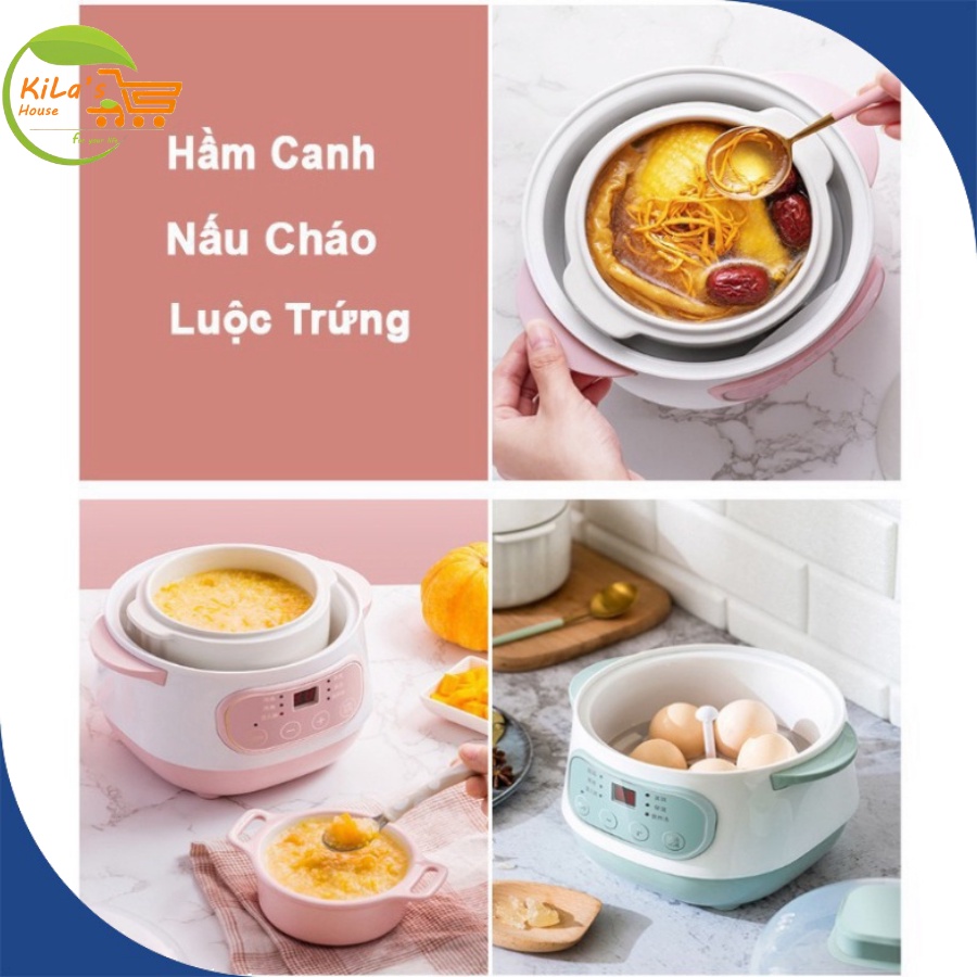 Nồi Hầm Đa Năng 4 Trong 1, Nồi Nấu Cháo, Ninh, Hầm Cách Thủy - Nồi Hầm Nấu Đồ Ăn Dặm Cho Bé Siêu Tiện Lợi