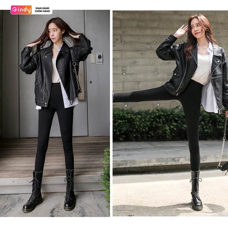 Quần legging dài nữ GINDY thiết kế có túi cạp cao chất umi co dãn tốt dáng ôm Q6152 | BigBuy360 - bigbuy360.vn