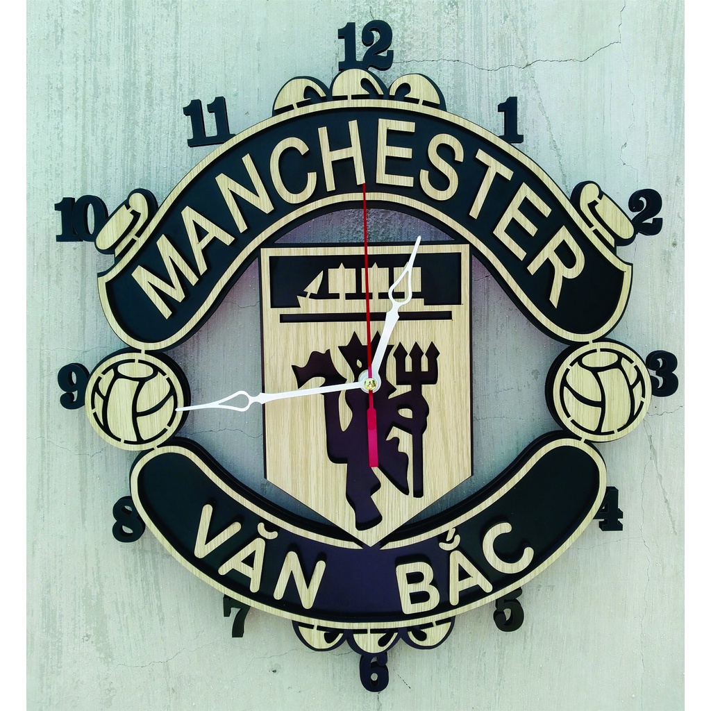 Đồng hồ logo manchester United. Đồng hồ logo đội bóng ..