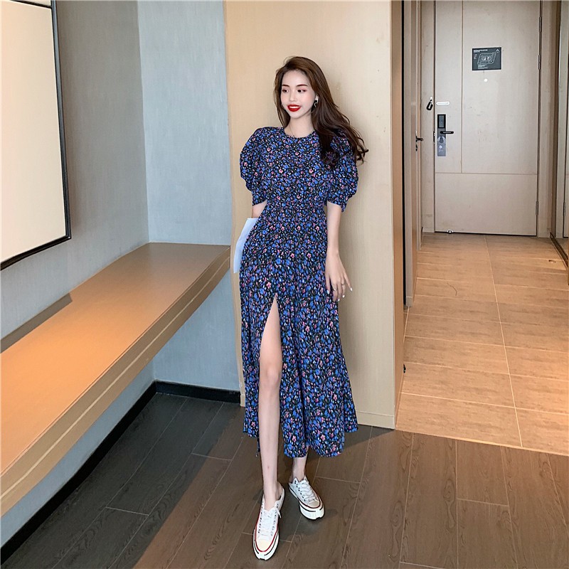 Váy hoa kiểu Pháp xẻ tà mùa hè 2021 | BigBuy360 - bigbuy360.vn