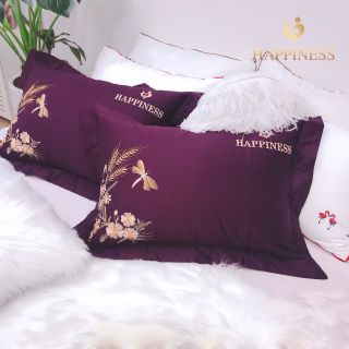 Vỏ gối cotton lụa hàn quốc( có túi đựng)