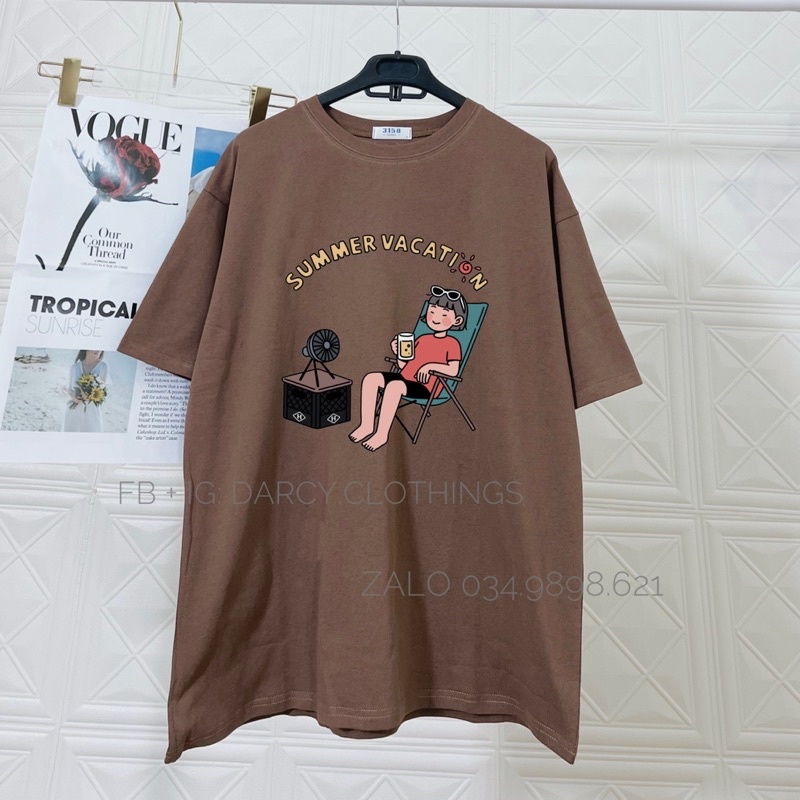 áo thun 3158 Summer vacation ✨ FREESHIP ✨ áo thun cotton tay lơ
