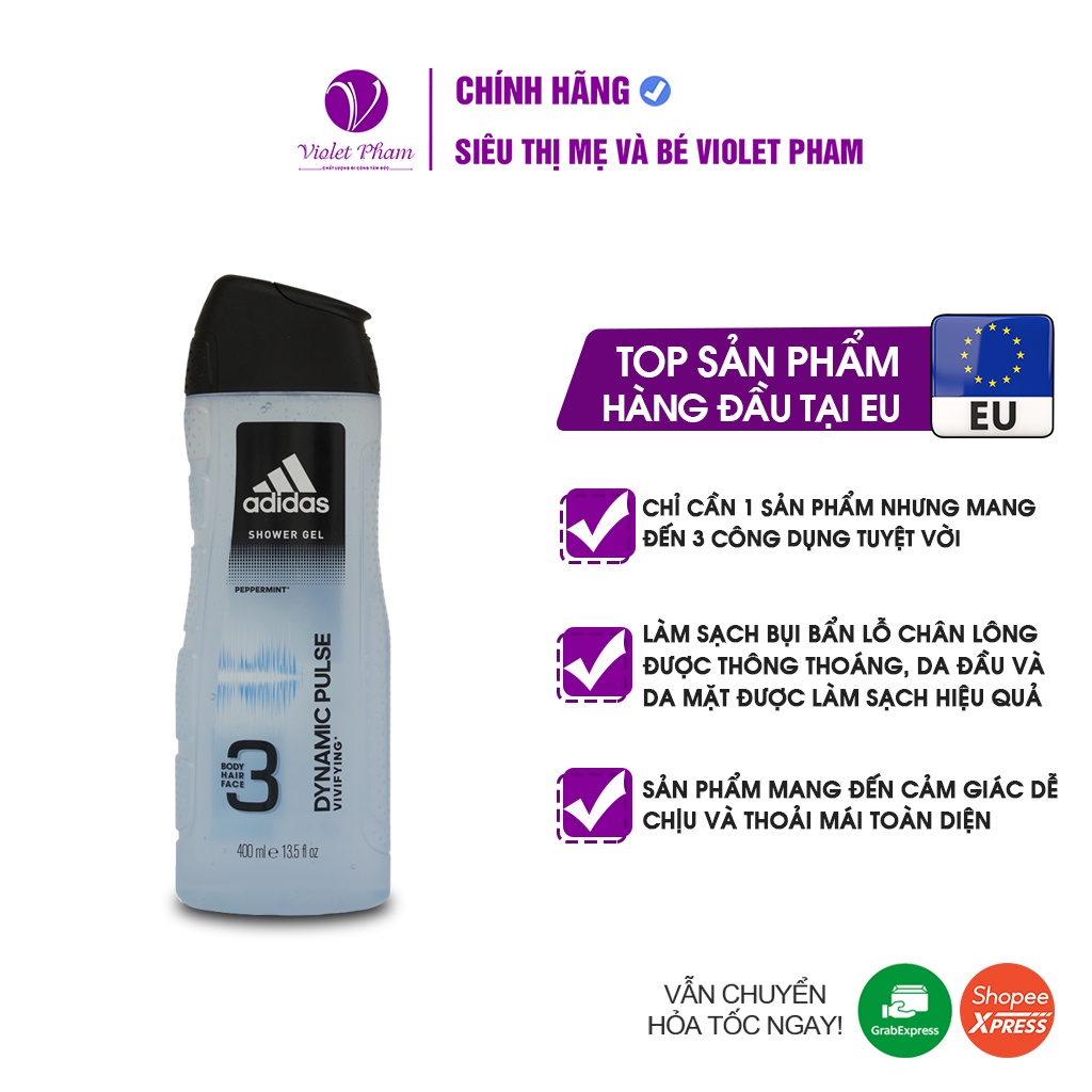 Sữa Tắm Gội Toàn Thân Nam Adidas Dynamic Pulse 400ml