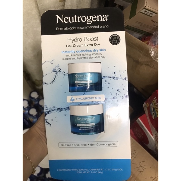 Dưỡng Ẩm Cho Da Khô Neutrogena Hydro Boost Gel- Cream Extra (Set 2)