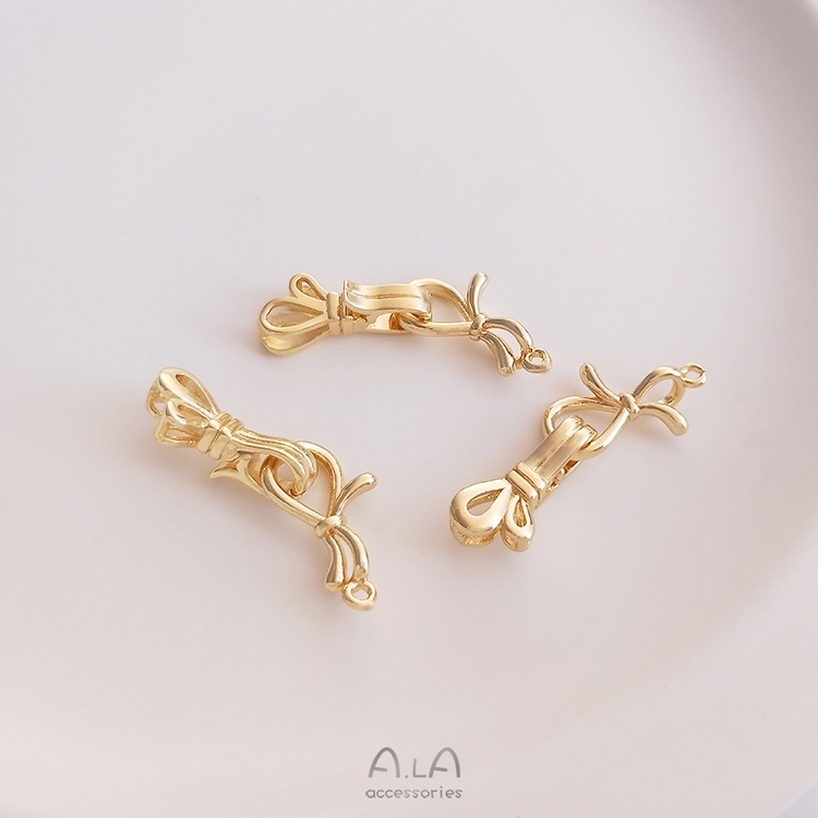 Khóa Cài Nối Dây Chuyền diy Bằng Đồng 14K Màu Vàng Hình Bướm Chuyên Dụng