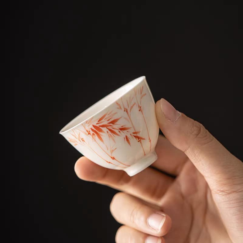 Chén uống trà sứ phấn thái-chén uống trà đẹp