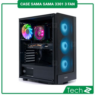 Vỏ Case SAMA 3301 (Mid Tower/Màu Đen/Mặt Lưới)