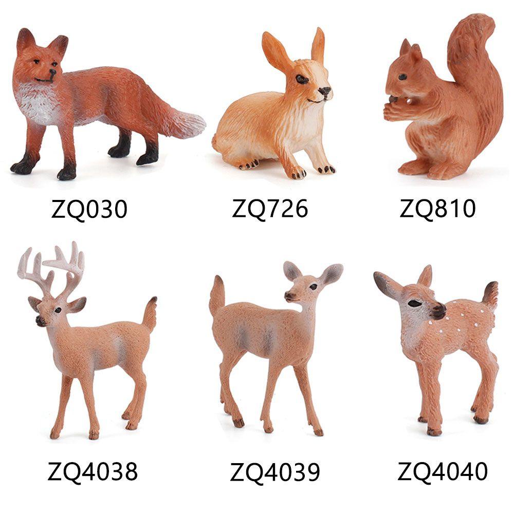 Yola Mô Hình Động Vật Sóc Hươu Hươu Cáo Gia Đình Trang Trí Nhà