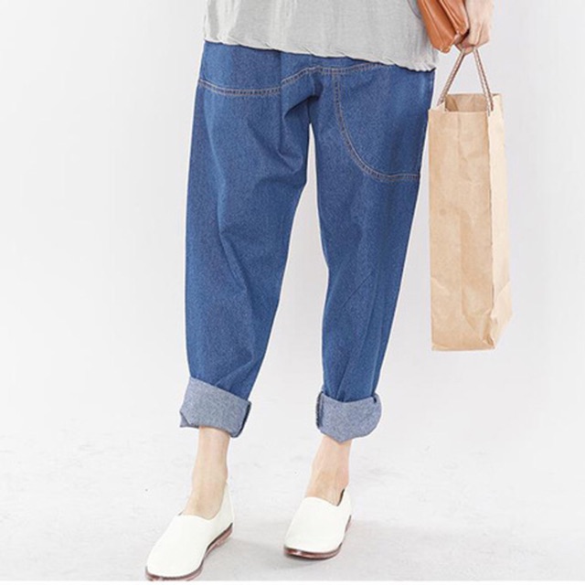 Quần jean baggy big size màu đen, xanh lưng thun size ngoại cỡ 70-100kg1