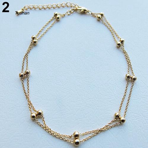 TUSH_Sexy Double Layer Bracelet Ankle Chain Anklet Hand Chain Beads Lady Jewelry Gift | BigBuy360 - bigbuy360.vn