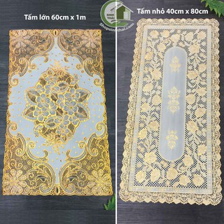 Tấm khăn trải bàn bằng nhựa họa tiết nổi không thấm nước - giao hoa văn ngẫu nhiên