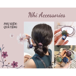 Dây cột tóc đơn giản nhiều màu sắc phong cách Hàn Quốc