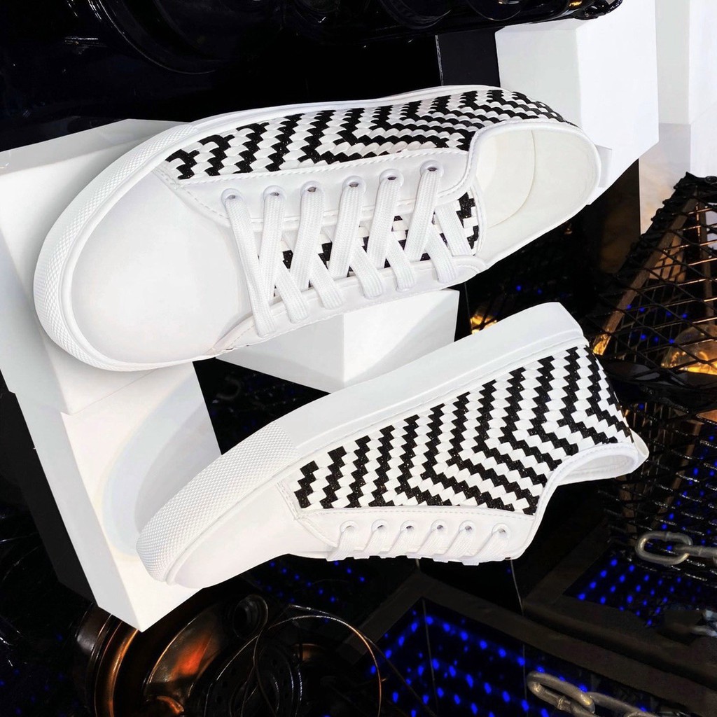 [Mã FAMAYMA2 giảm 10K đơn 50K] Giày nam thể thao - viền sóng đen caro thời trang | BigBuy360 - bigbuy360.vn