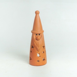 Đèn đốt nến đất nung - cây thông ông già noel - dn43