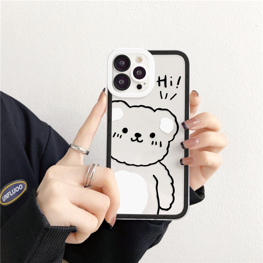Ốp lưng iphone Say Hi trong cạnh vuông 6/6plus/6s/6splus/7/7plus/8/8plus/x/xs/11/12/13/14/pro/max/promax/plus/shin/case