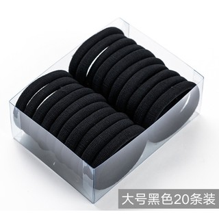 Hộp 20 dây chun buộc tóc trơn đen