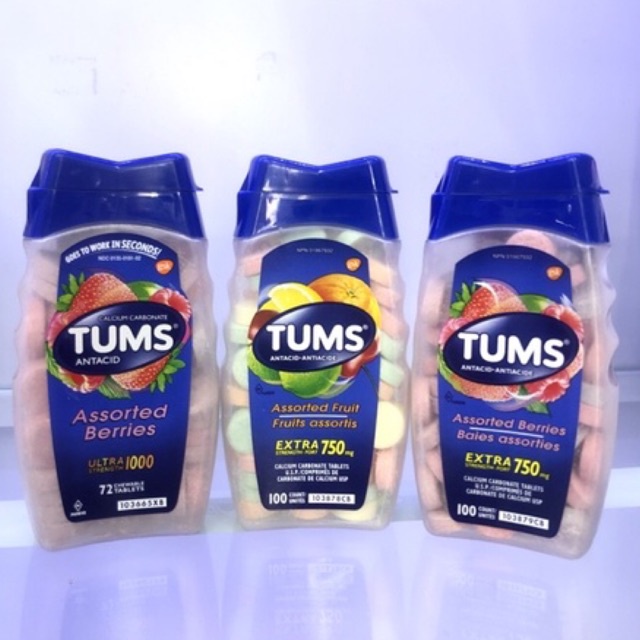 Viên nhai TUMS Antacid | Giảm khó chịu dạ dày- khó tiêu - ợ nóng - ợ chua