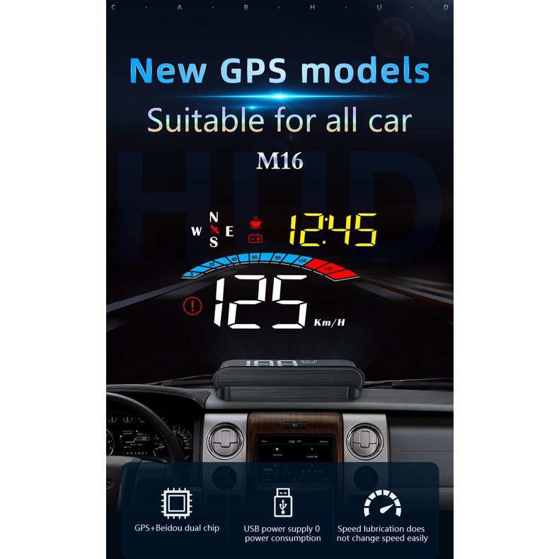 Màn Hình Hiển Thị Tốc Độ Hud2 hud 2020 m16 gps kmh / kpm