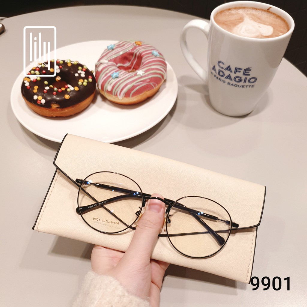 Gọng kính cận kim loại nam nữ mắt tròn thời trang 9901 Lilyeyewear nhiều màu | BigBuy360 - bigbuy360.vn