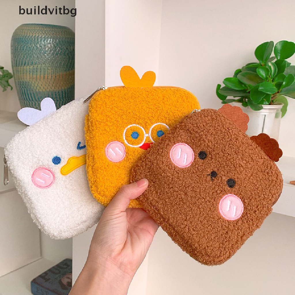 {Buickvitbg} Túi Đựng Mỹ Phẩm Son Môi Chìa Khóa Bằng Vải Lông Dễ Thương Nhỏ Gọn hye