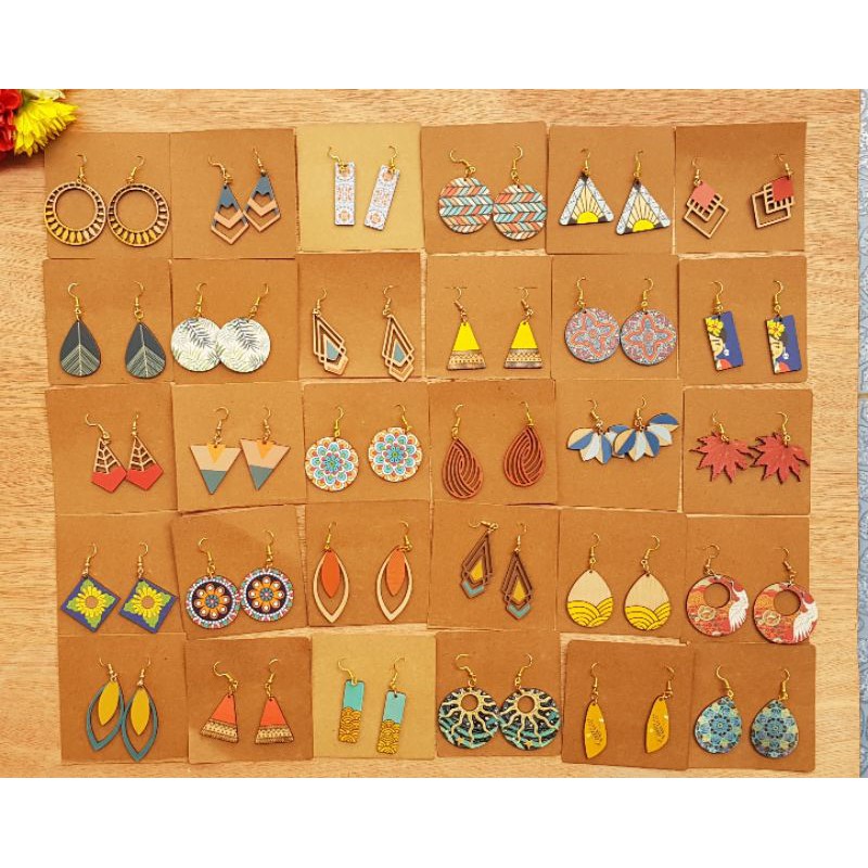 Khuyên tai gỗ 30 mẫu hình xinh xắn