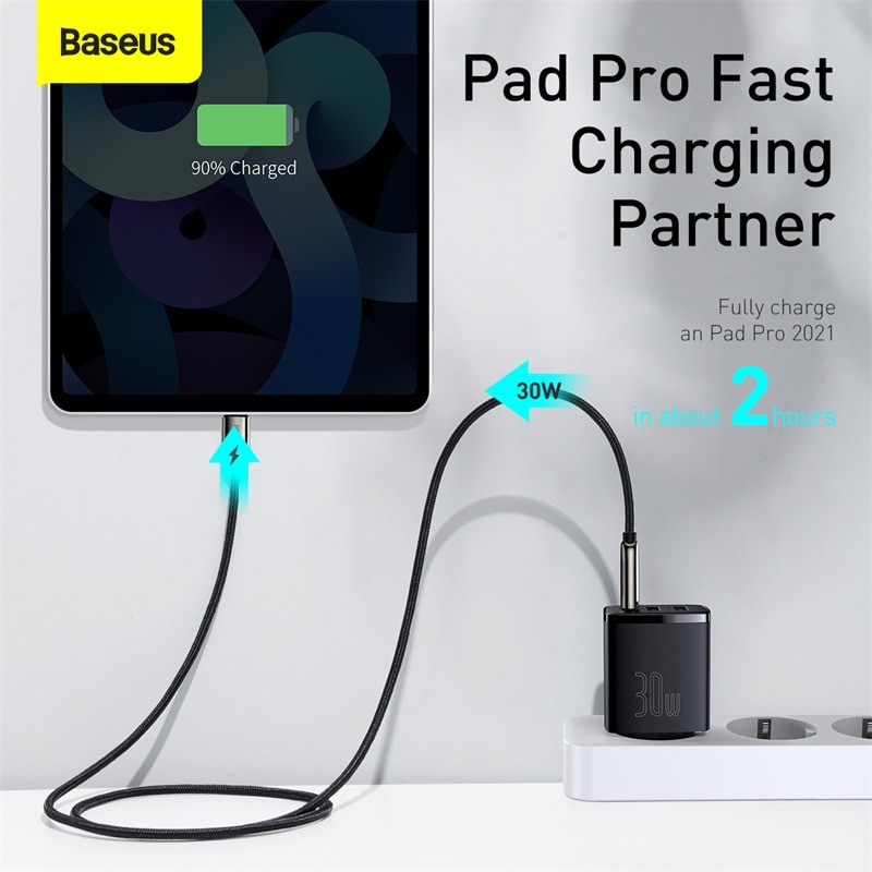 Củ sạc nhanh Baseus 30W USB Type C cho iPhone 13 12 Pro Max Samsung Xiaomi Mi QC PD