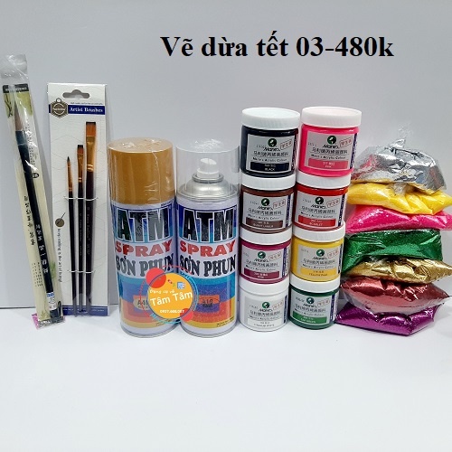 [ TÂM TÂM ]-Combo vẽ dừa tết/ VẼ DỪA , VẼ DƯA HẤU TẾT 01-05 -