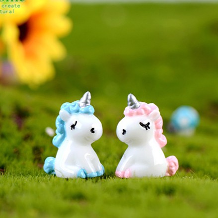 Em bé kỳ lân unicorn 3d phụ kiện trang trí charm slime