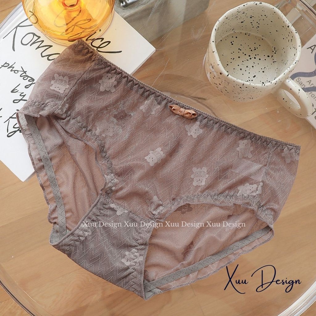 Quần lót ren sexy xuyên thấu đính nơ họa tiết gấu bear sexy gợi cảm - Wexuu Design QC51