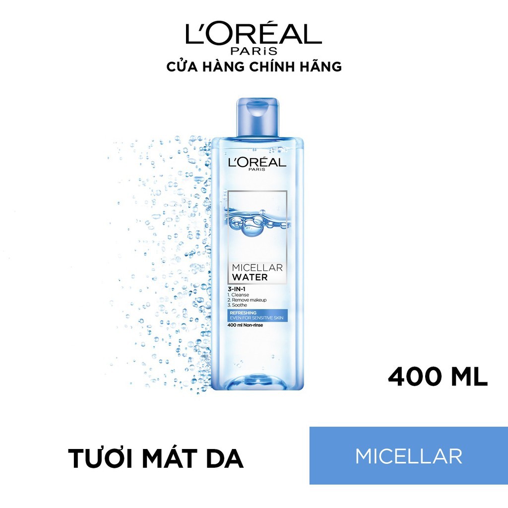 Nước tẩy trang Loreal L'Oreal Paris 3-in-1 Micellar Water 400ml