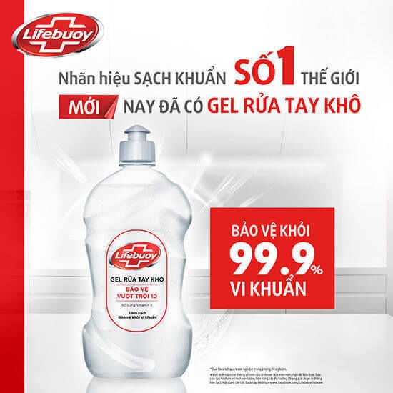 Gel rửa tay khô Lifebuoy Bảo vệ Vượt trội 500ml