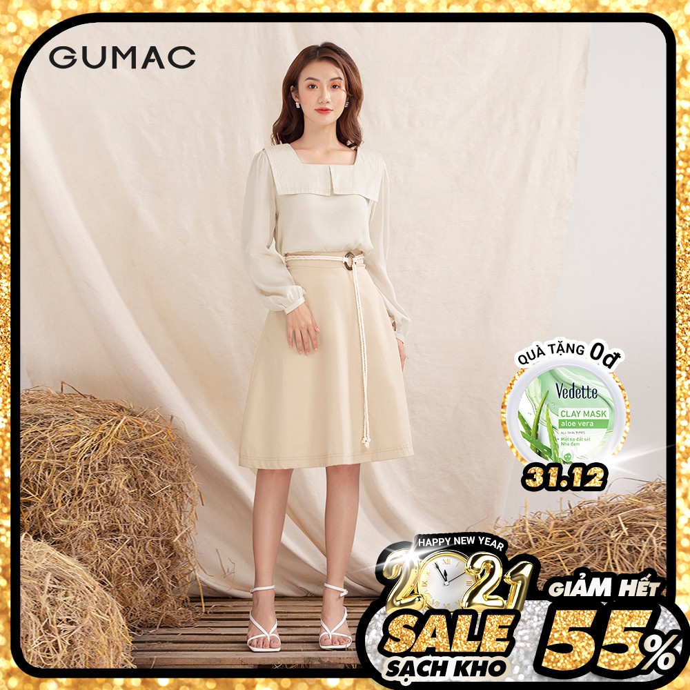 Váy xòe phối phụ kiện VA10105 GUMAC | BigBuy360 - bigbuy360.vn
