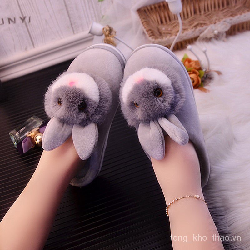Dép bông đi trong nhà đế dày thiết kế mới thời trang mùa đông dành cho nữ 2021