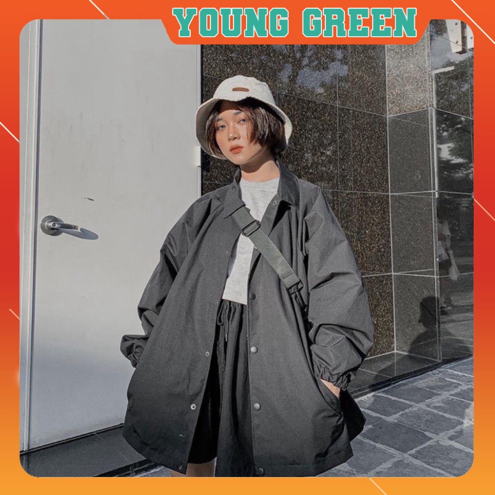 [Hà Nội] Áo Khoác Essential YOUNG GREEN màu Đen - Chất liệu vải dù [ygshop.hanoi]