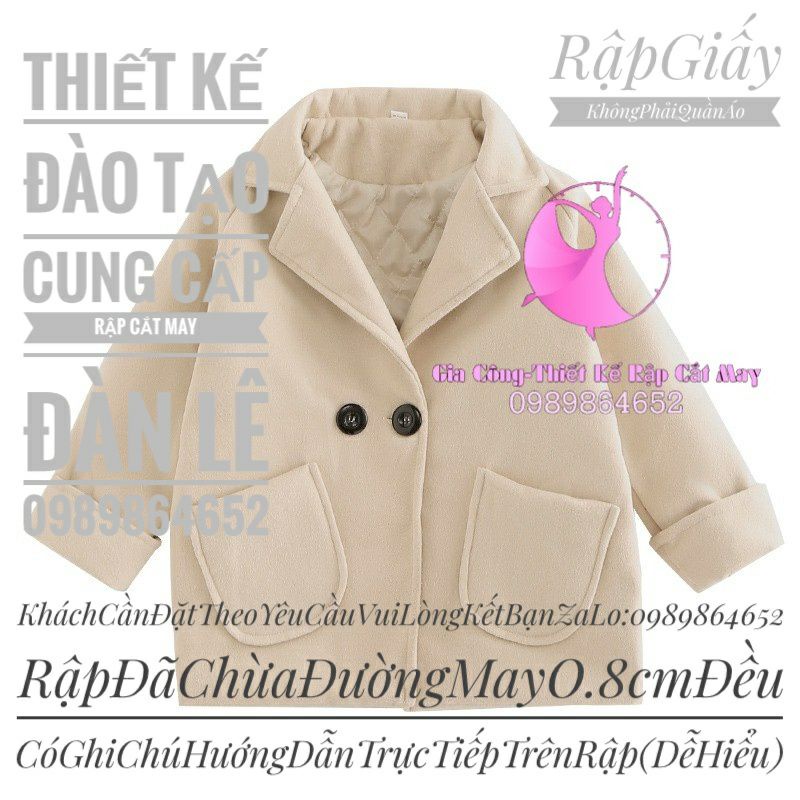 Rập giấy K973- Áo khoác vintage cho bé