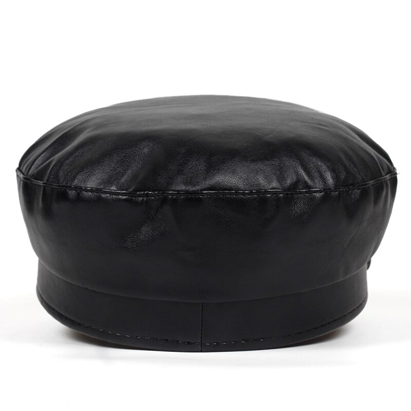 Mũ nồi beret màu trơn có dây cột thời trang đường phố dành cho nữ