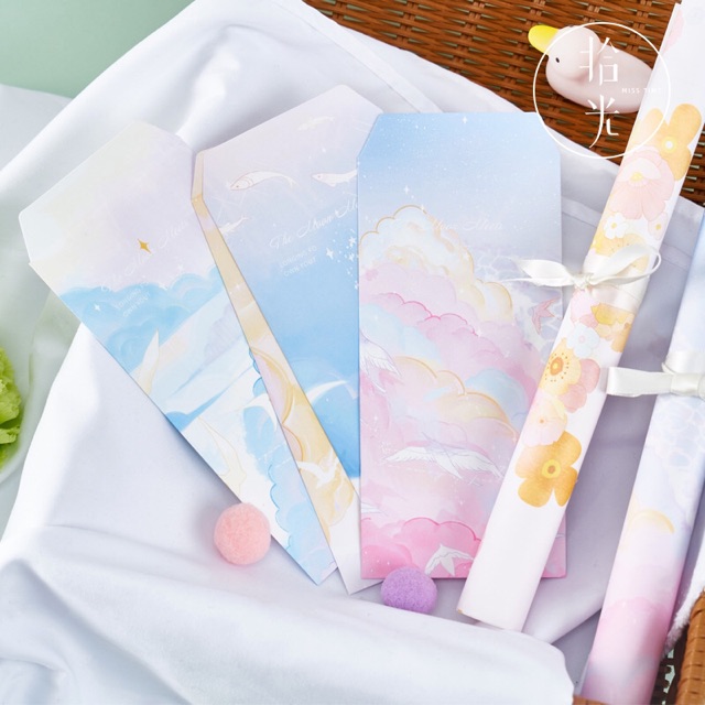 Combo ưu đãi 24 tờ giấy viết thư + 12 phong bì học sinh ngộ nghĩnh
