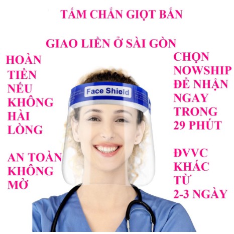 Mặt nạ chống dịch - Face Shield - Kính chống giọt bắn phòng dịch - kính bảo hộ an toàn trong suốt