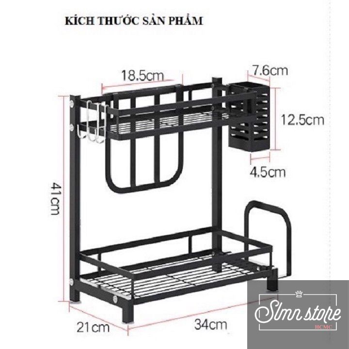 Kệ bếp đa năng INOX phủ sơn tĩnh điện Đen, kệ gia vị cao cấp  Loại Dày. SD3.KGVDEN