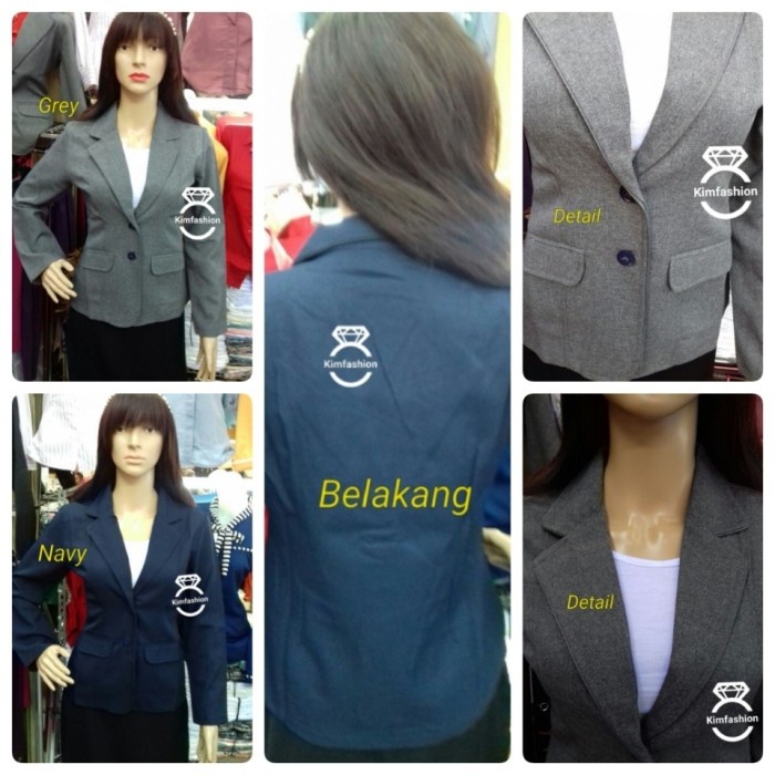 Áo khoác Blazer 2 hàng nút màu xanh Navy cho nữ