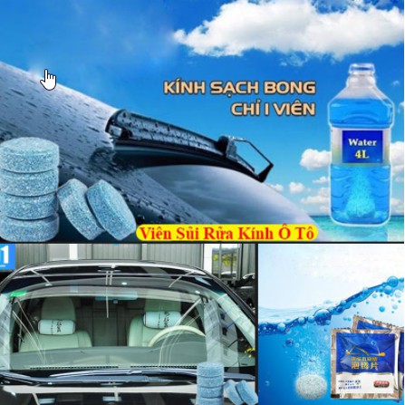 Viên sủi rửa kính xe ô tô siêu sạch, sáng bóng, không đóng cặn, 100% thành phần từ sinh học - HTL Shop