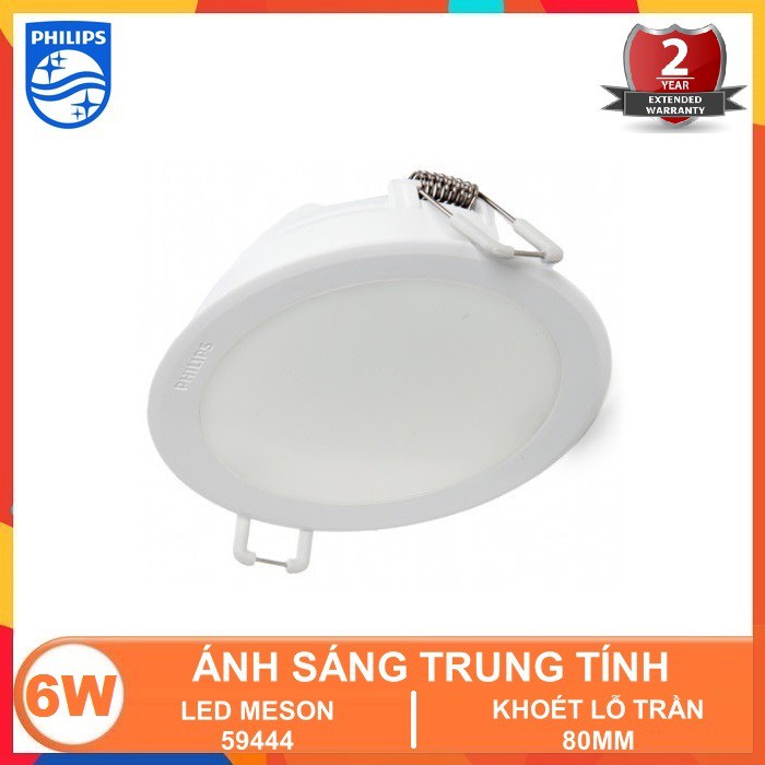 BỘ ĐÈN LED ÂM TRẦN PHILIPS MESON G3 6W ( 59444 ) DOWNLIGHT DẠNG TRÒN ( 3 MÀU LỰA CHỌN TRẮNG & TRUNG TÍNH & VÀNG )