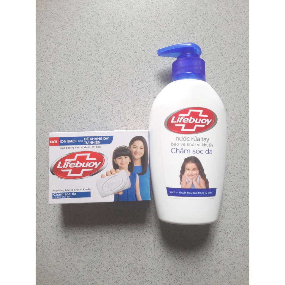 (Combo) xà bông cục 90g Lifebouy + 1 chai nước rửa tay lifebouy 180g