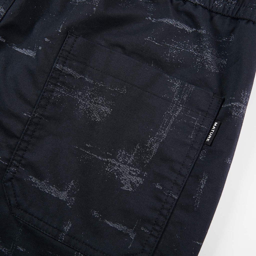 HLA - Quần Short Nam Họa Tiết Fashion Drawstring Elastic Waist Shorts