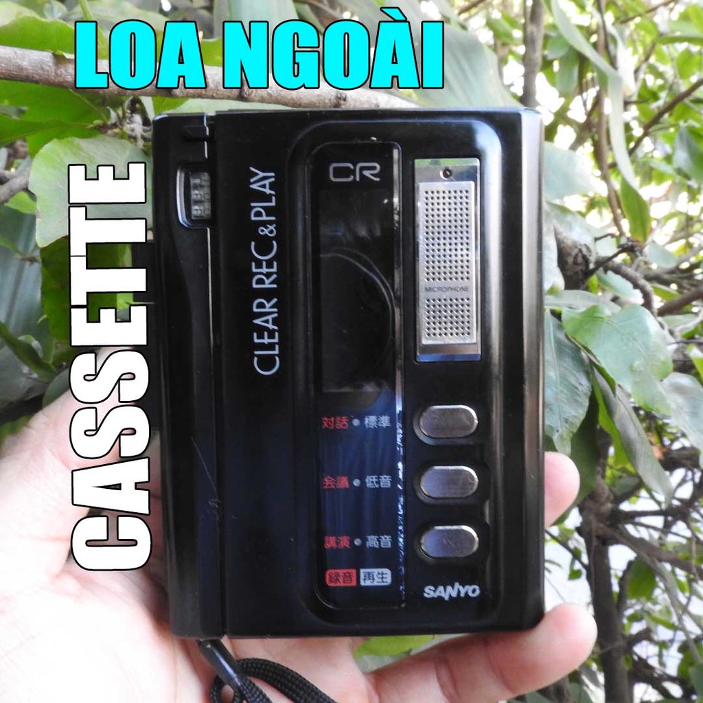 Máy nghe nhạc Cassette Sanyo MR-56 có loa ngoài kiểu máy đẹp có 2 chế độ phát nhạc bằng nút bấm mềm