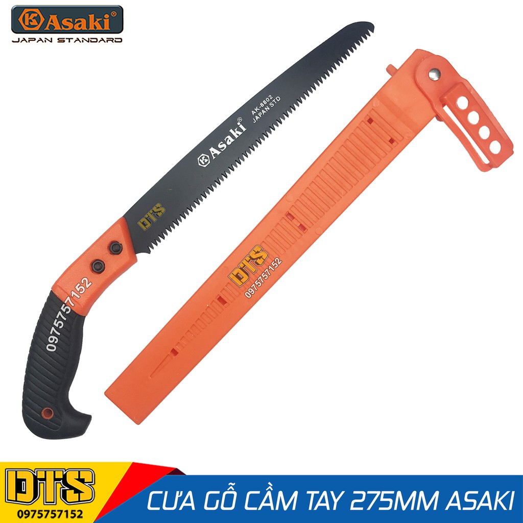 Cưa cành, cưa gỗ cầm tay thép Nhật 275mm Asaki AK-8802