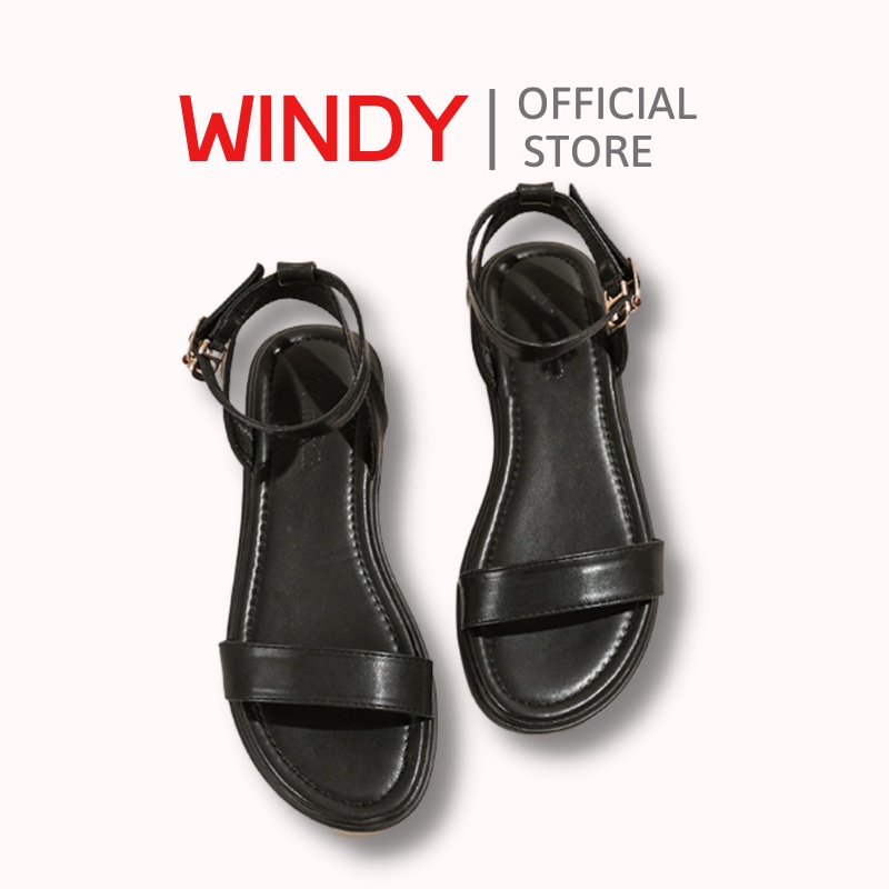 Giày Sandal Nữ WINDY Đế Bệt Cao Cấp Quai Ngang Êm Chân