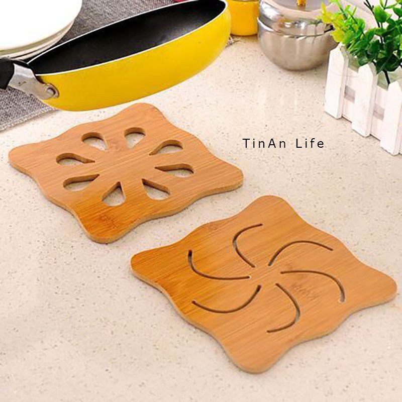 Miếng Lót Ly, Chén Bằng Gỗ, Cách Nhiệt, Chống Nóng, Trơn Trượt Nồi, Bát, Họa Tiết Dễ Thương