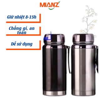 Bình nước giữ nhiệt 8-15h Mianz Store - Dung tích 600/780/1000/1200ML - MUA 01 TẶNG 01 - INOX cao cấp