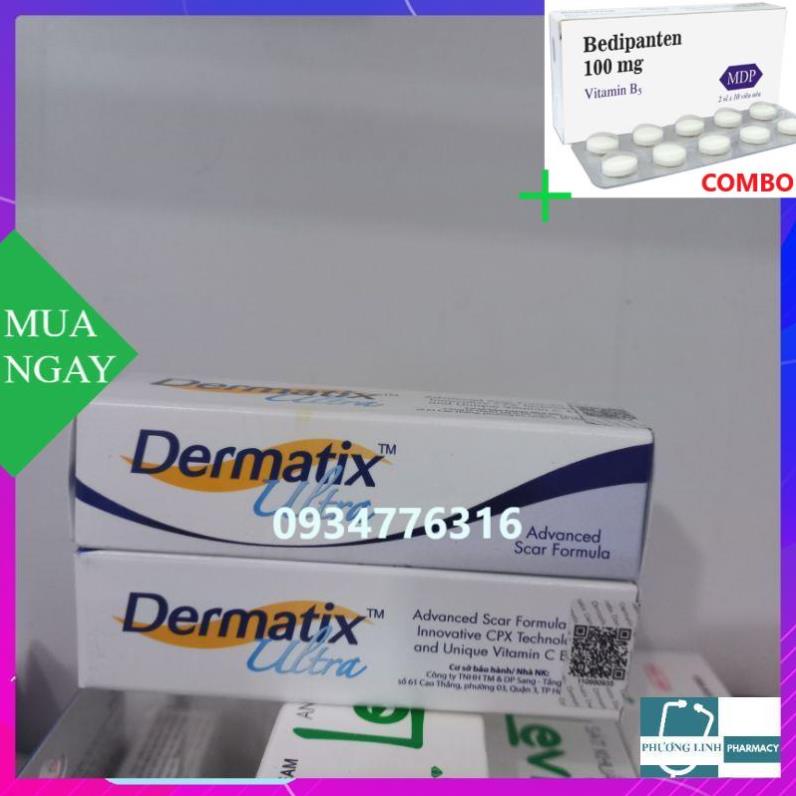 Combo Bedipanten 100mg +  Contractubex và Dermatix 7g ( gel cải thiện sẹo chuyên biệt của Đức và Mỹ)